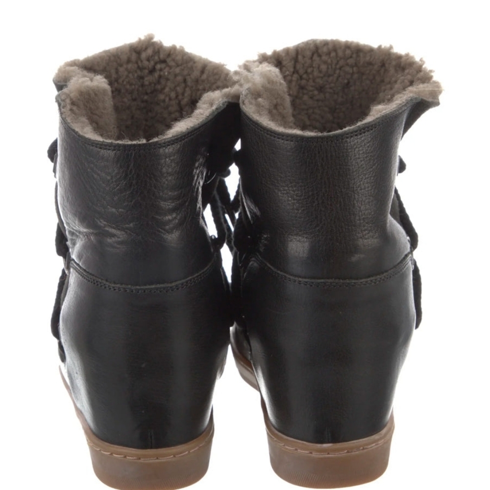 Isabel Marant - Nowles shearling-trimmed leather ankle boot Great in Snow - Picture 2 of 7